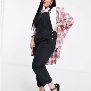 ASOS CURVE black denim overalls